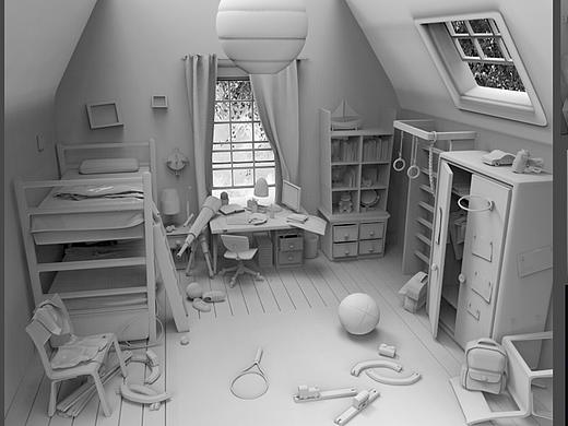 maya场景作业，建模，材质灯光