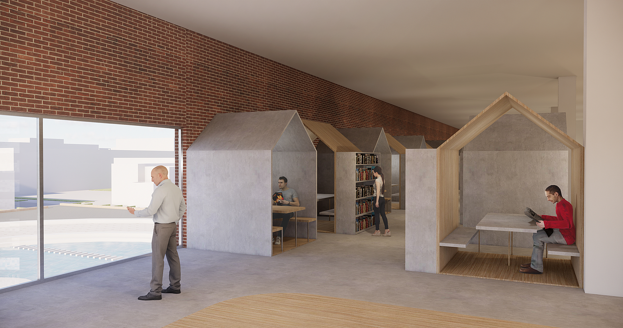 建筑二楼独立阅读区域