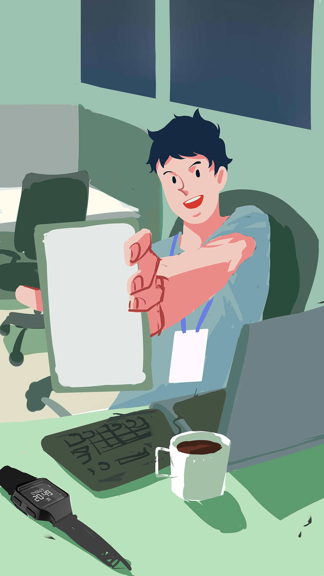 腾讯实时公交插画