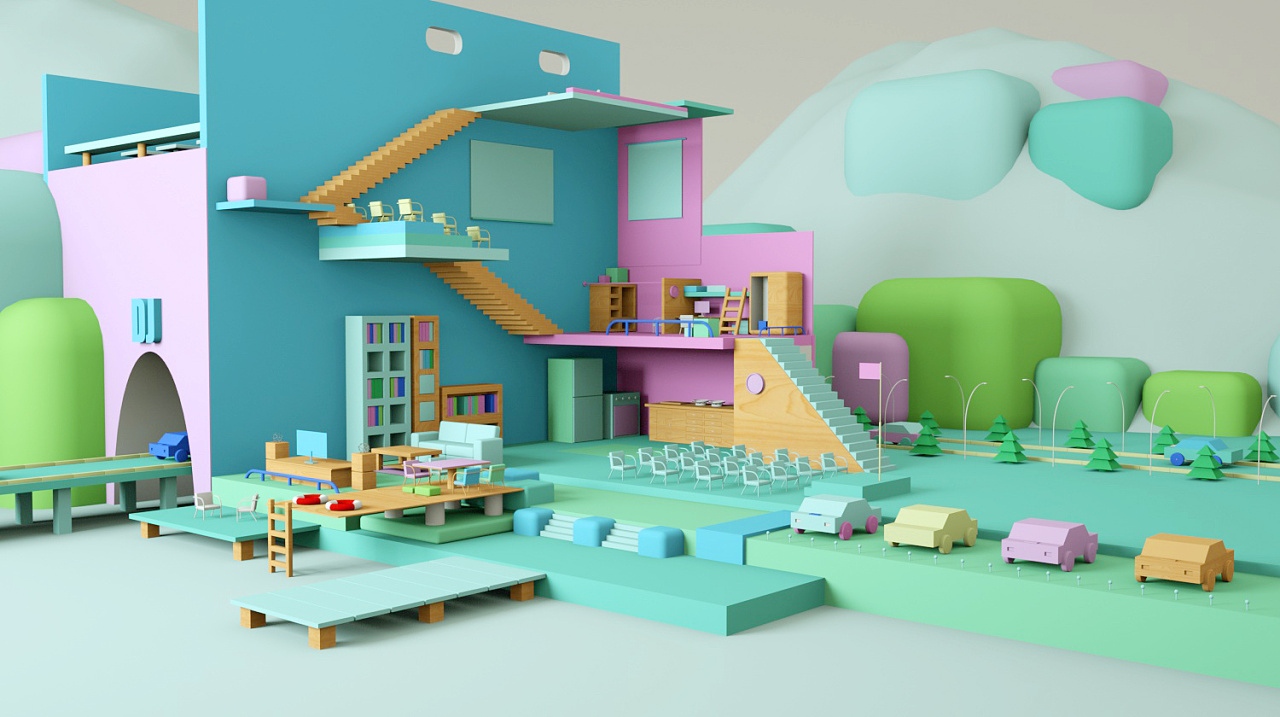 c4d场景练习|三维|场景|djchan007 - 原创作品 - 站酷 (zcool)