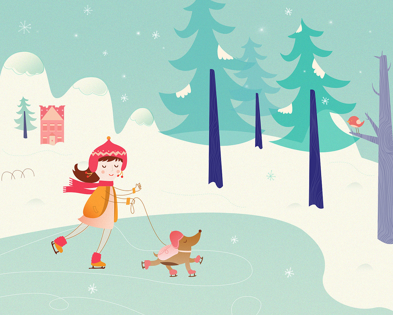 雪中滑冰女孩兒（圖ZMzc0NTA2NTI=） - 創(chuàng)作習(xí)作 - 站酷設(shè)計(jì)師JUMMY_miss原創(chuàng)素材 - 站酷ZCOOL
