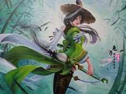 油画手绘王者荣耀上官婉儿【兔子凌风作品】