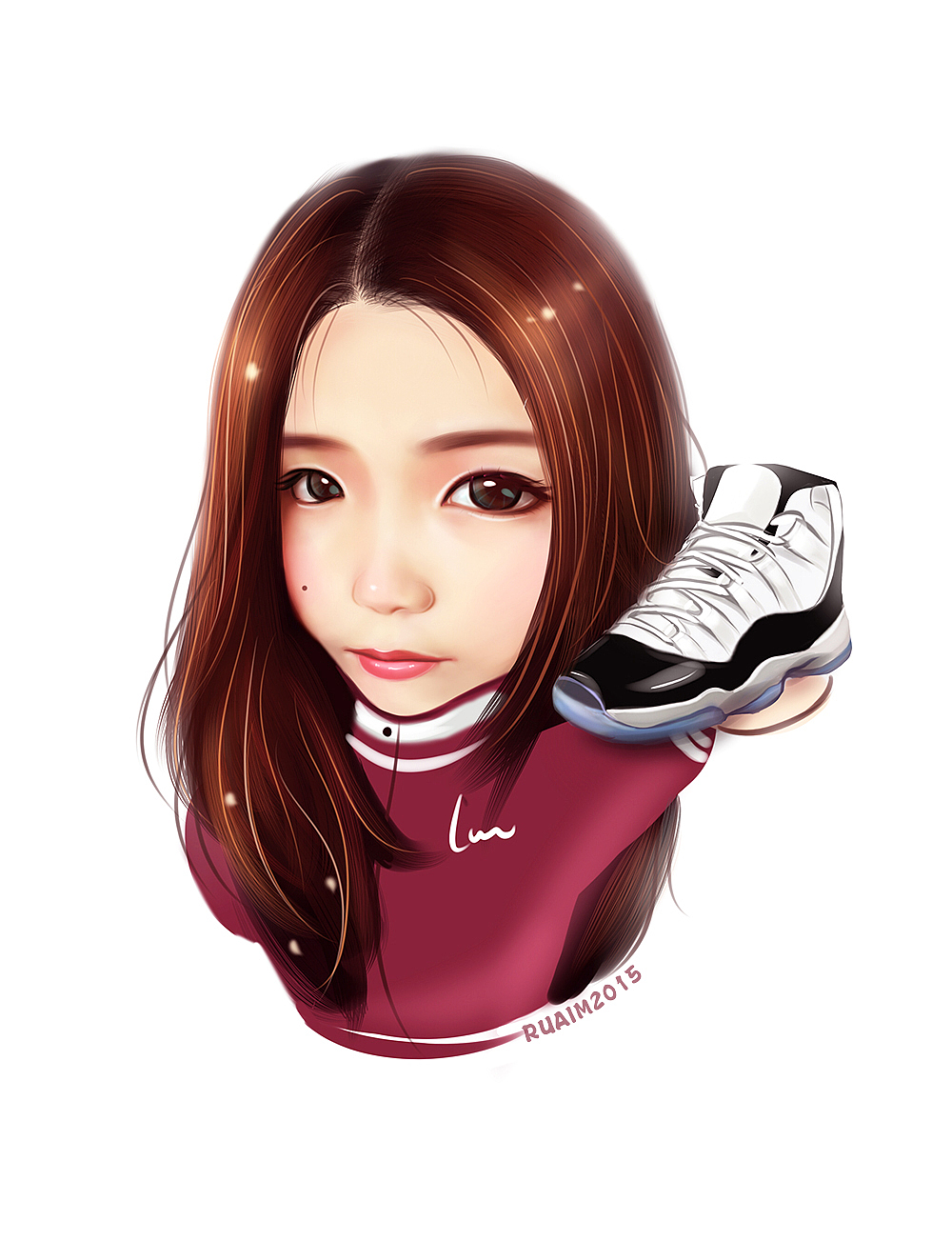 看了一些软件的大头照片很有趣,故此练习绘制了人物肖像的漫画版,效果