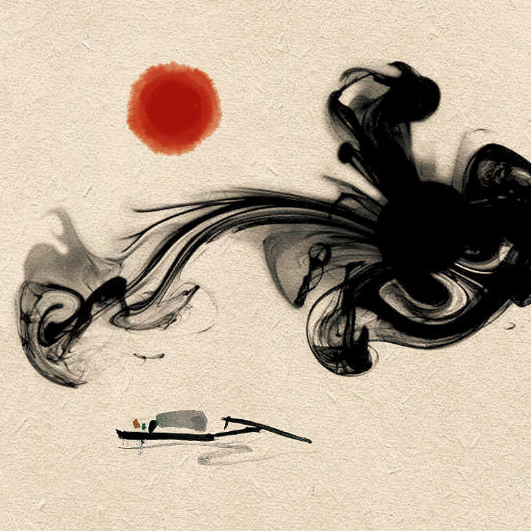 一日一山一舟，极简的水墨山水画（图ZMTk1MDQxNzQ0） - 绘画 - 站酷设计师创e派原创素材 - 站酷ZCOOL