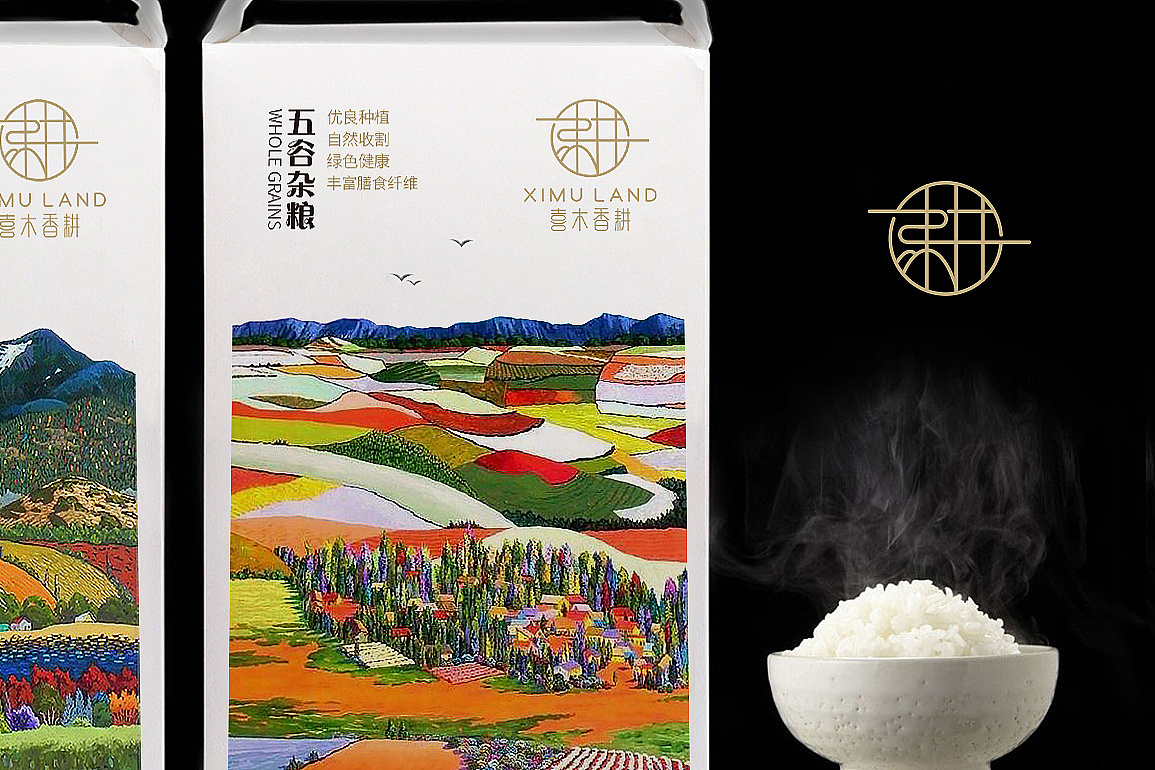 香港锦华旗下子品牌：喜木香耕五谷杂粮食品包装设计（图ZMjgxNzk4NjM2） - 包装 - 站酷设计师JULING巨灵设计原创素材 - 站酷ZCOOL