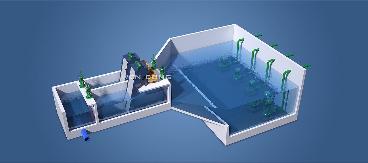 污水处理厂设备三维场景及流程图效果图