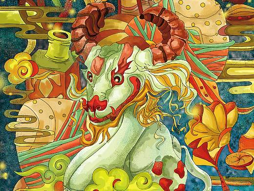 节气插画-大画中国节丨传统神兽的岁月轮回丨