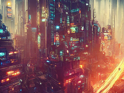 #AI创作实验室#灯光绚烂的城市