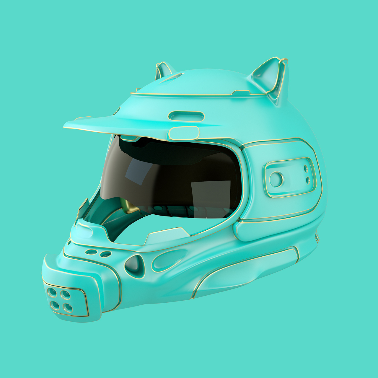 一直想做一个复古的机械头盔,参考了好多,加入了柴犬的耳朵,更应该是