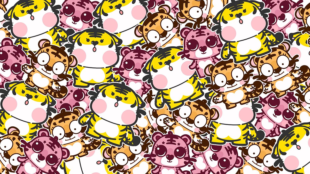 小虎一堆虎年ip虎卡通老虎动漫