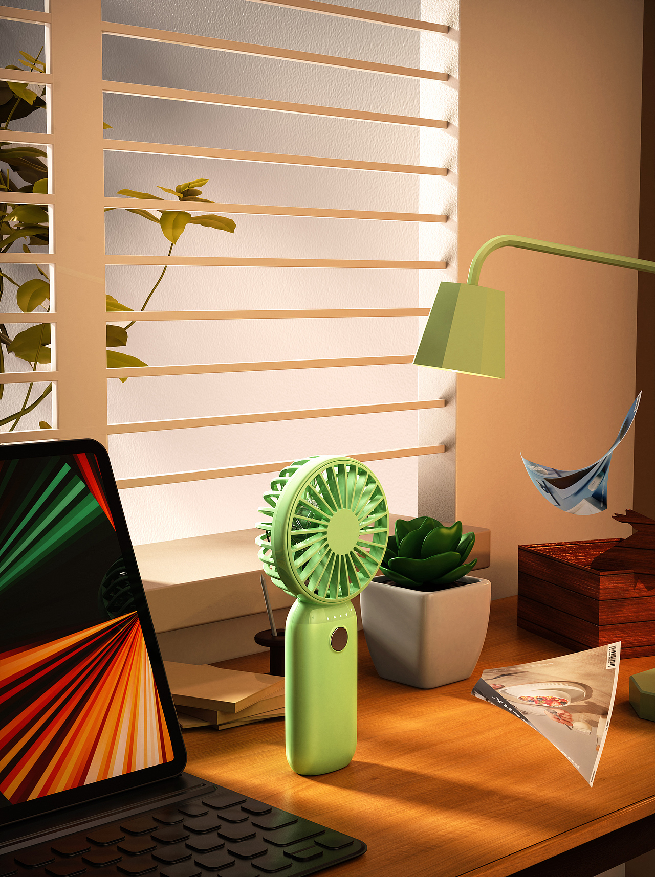 手持风扇场景渲染