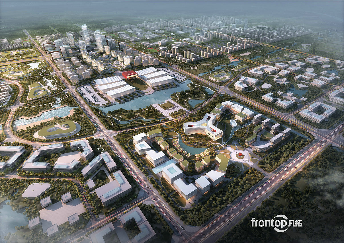 城市建筑规划效果图制作参考合集(鸟瞰图)