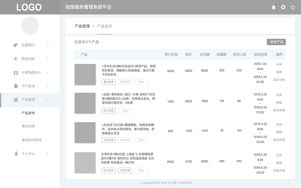 公司上线项目效果图-线框图