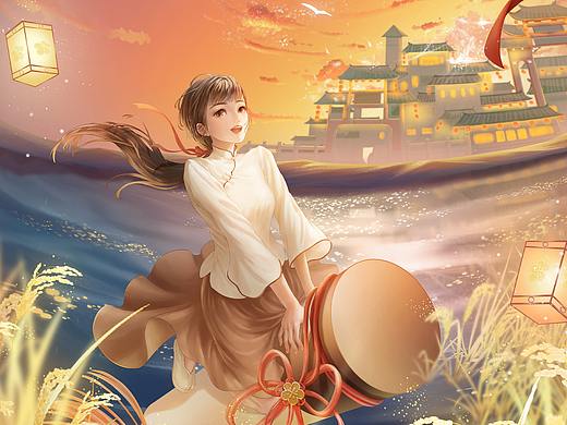 【大米小镇】米可儿双十一活动插画