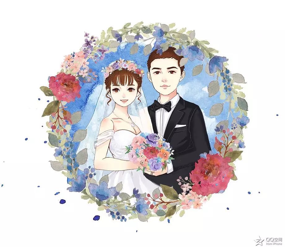 新婚喜帖人像图
