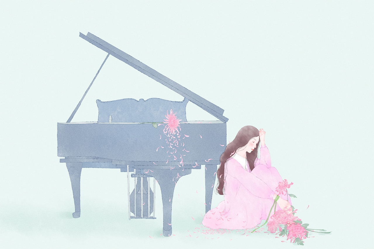 【鬼刀】海底钢琴少女(美女静态壁纸) - 静态壁纸下载 - 元气壁纸