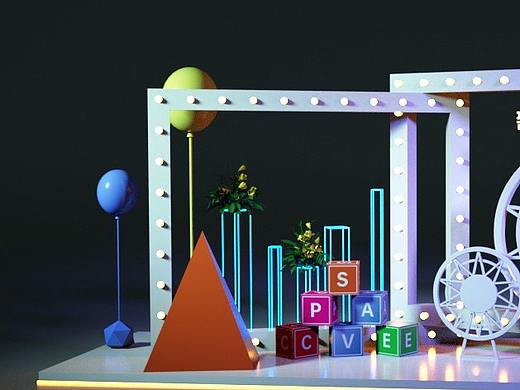 C4D 美陈DP堆头