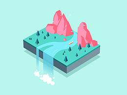 Illustrator绘制3D立体效果的悬浮插画效果