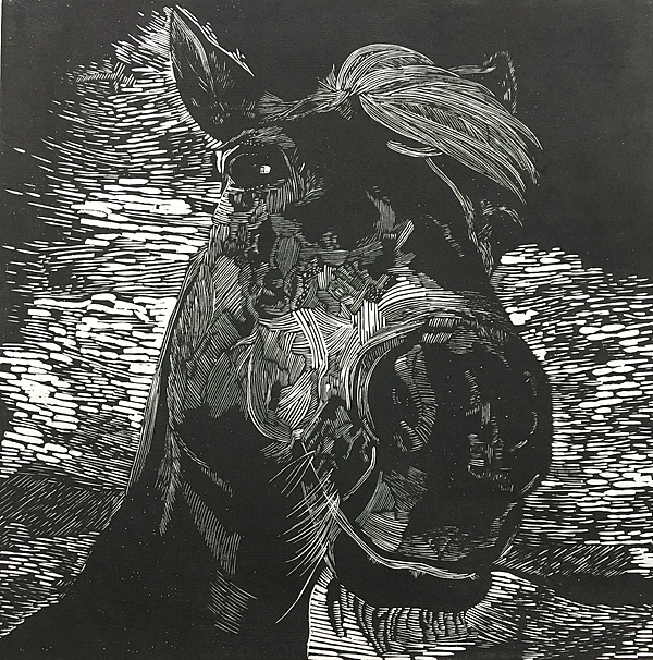 刘婧《十二生肖-马》版画(乐山师院) br>