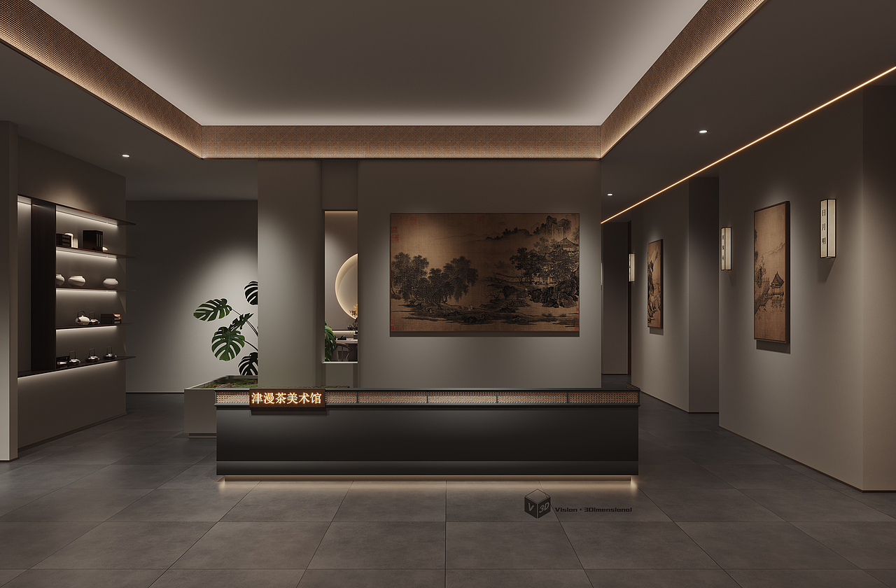 【茶空间渲染】（图ZMzA0NzQ2NjA0） - 商业空间设计 - 站酷设计师QX丨VISION原创素材 - 站酷ZCOOL