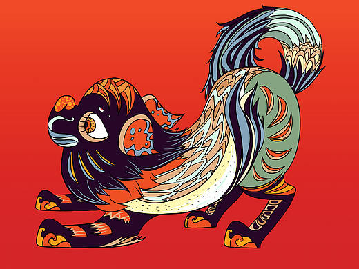 狗年贺卡（个人主页-ZMjk4NjIyMjg=） - 商业插画 - 站酷设计师臭脸蜀黍原创素材 - 站酷ZCOOL