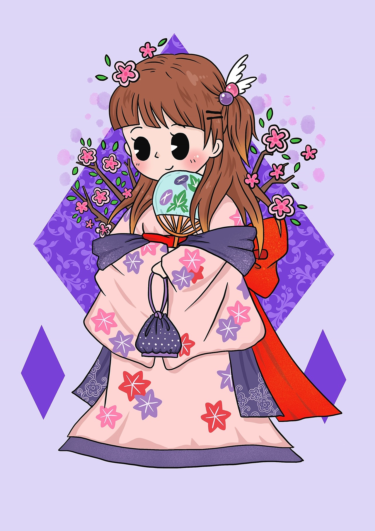 下次换个风格画一个系列吧[z大哭]随笔画一个和服少女.