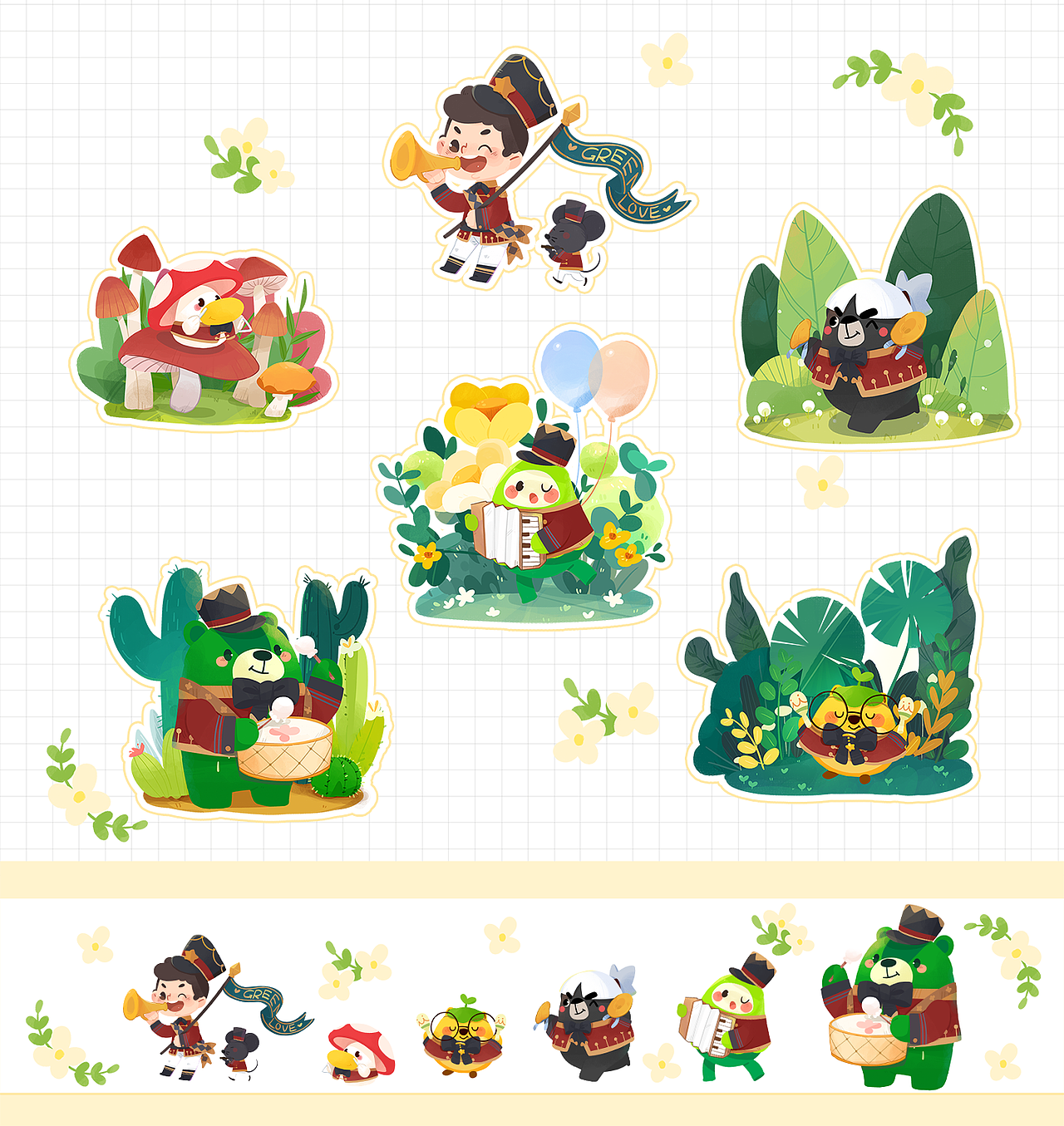 圣诞乐队（图ZMTAzMzYzMTky） - 商业插画 - 站酷设计师熊猫籽原创素材 - 站酷ZCOOL