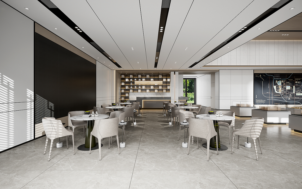 现代售楼部表现:极简