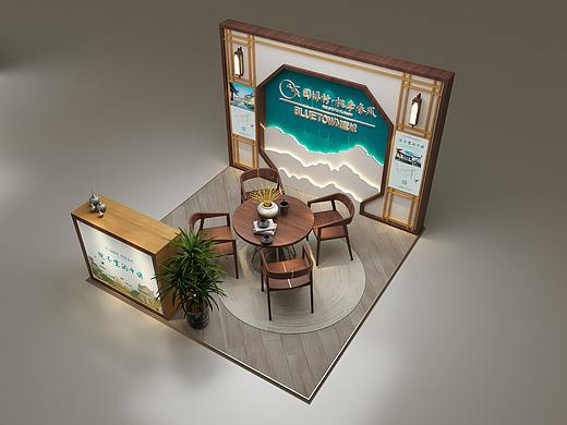 新中式展台效果图