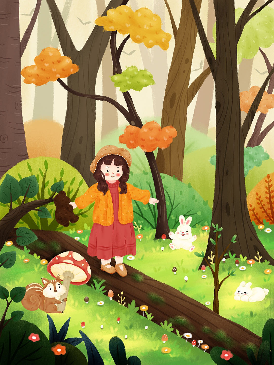 森林小场景插画