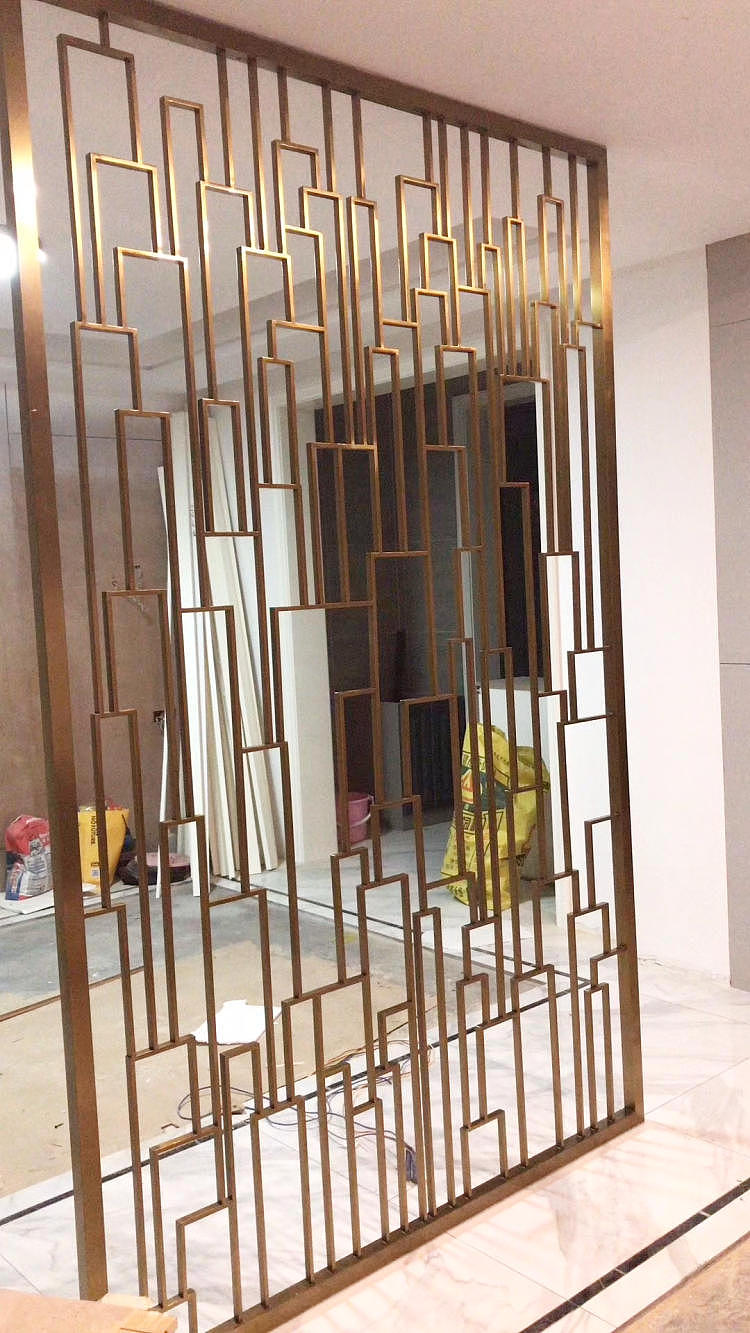 拉丝仿铜不锈钢屏风花格