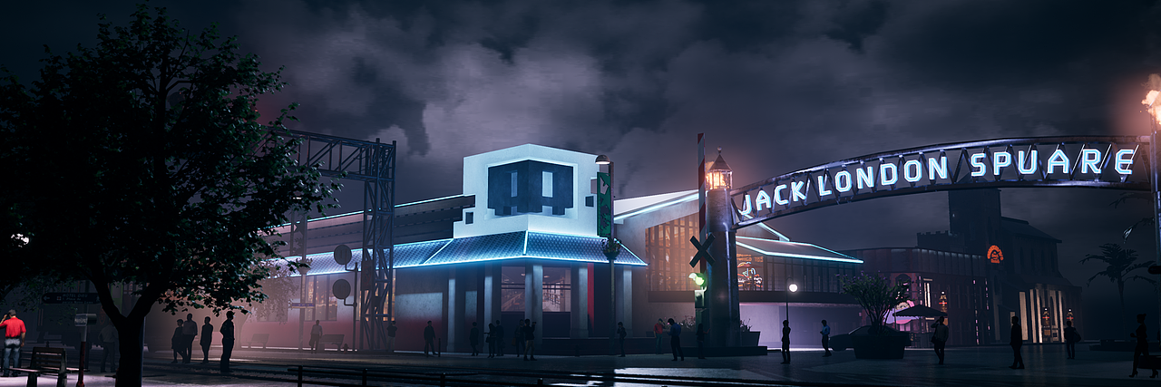 虚幻 ue4日常练习 夜晚街头