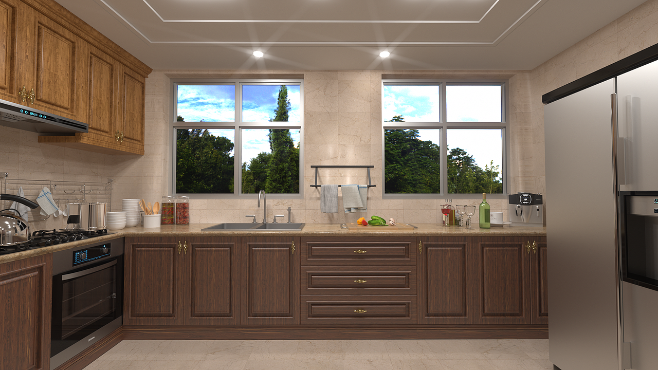 厨房场景渲染