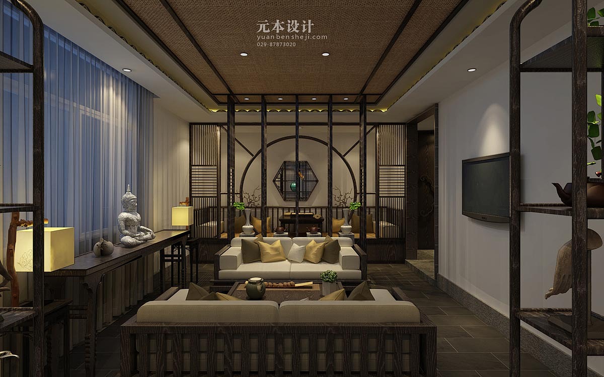 【西安】元本设计--茶缘会所（图ZMjMwNjA2OTI=） - 家装设计 - 站酷设计师yuanbensheji原创素材 - 站酷ZCOOL