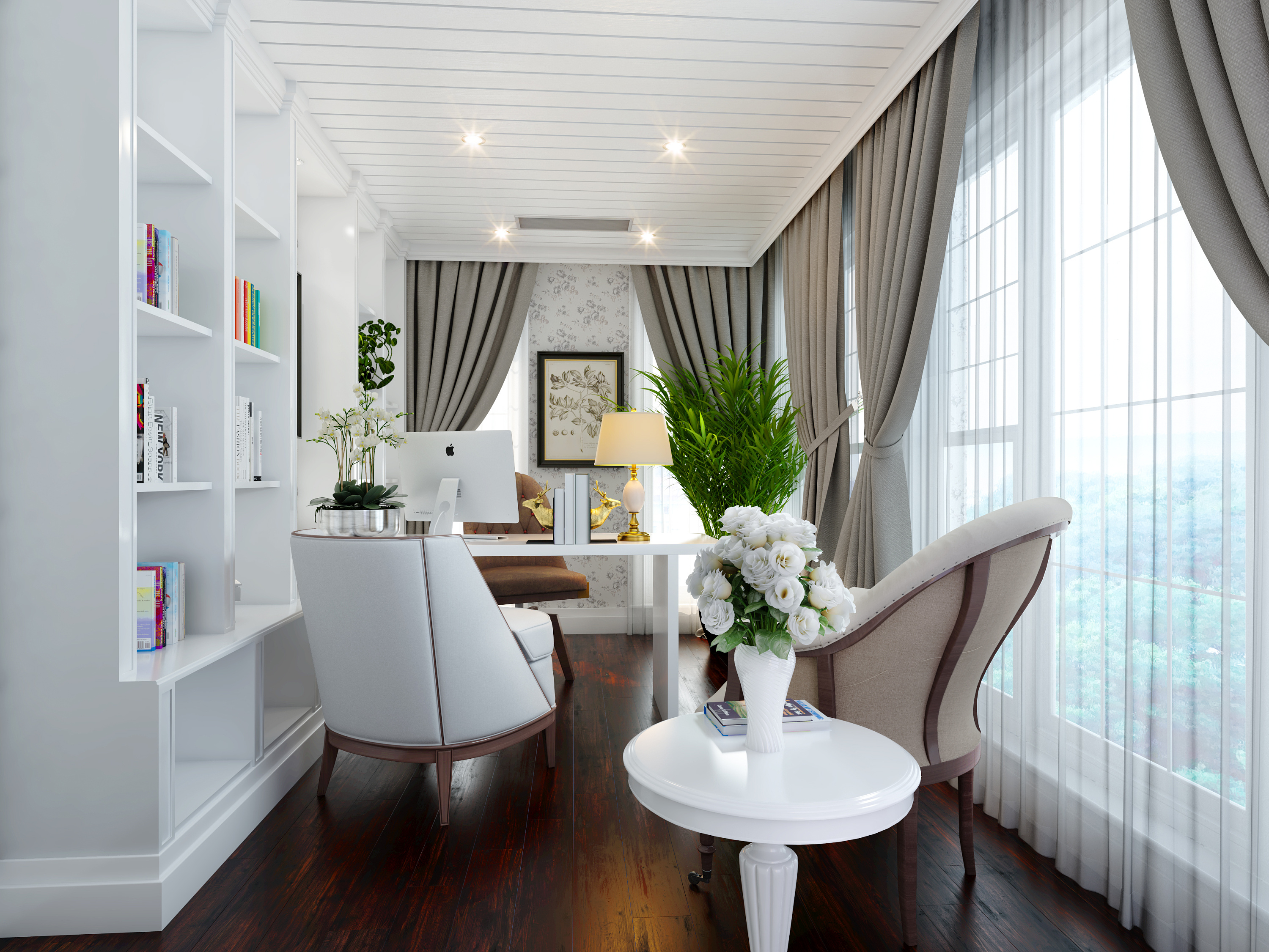 英伦风书房一张|空间|室内设计|曹智信 - 原创作品 - 站酷 (zcool)