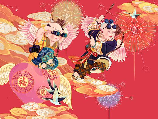 华为稻香村插画