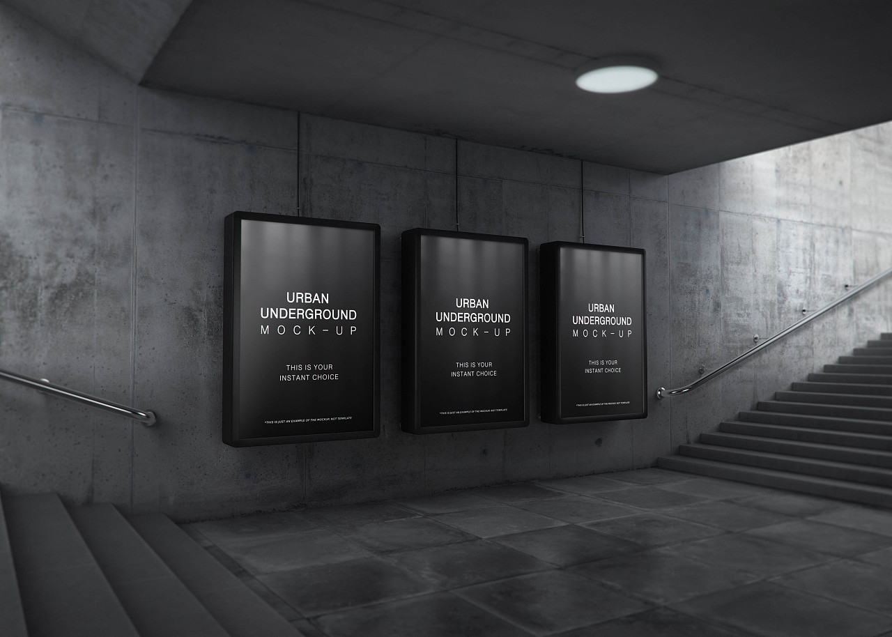 地铁灯箱海报样机