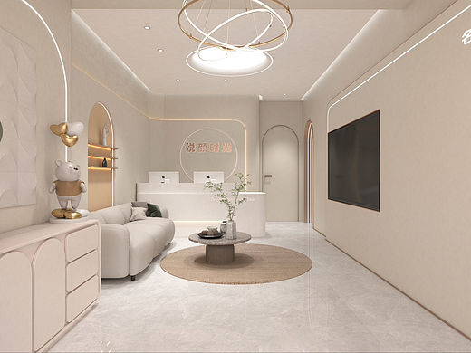 奶油风牙科诊所设计