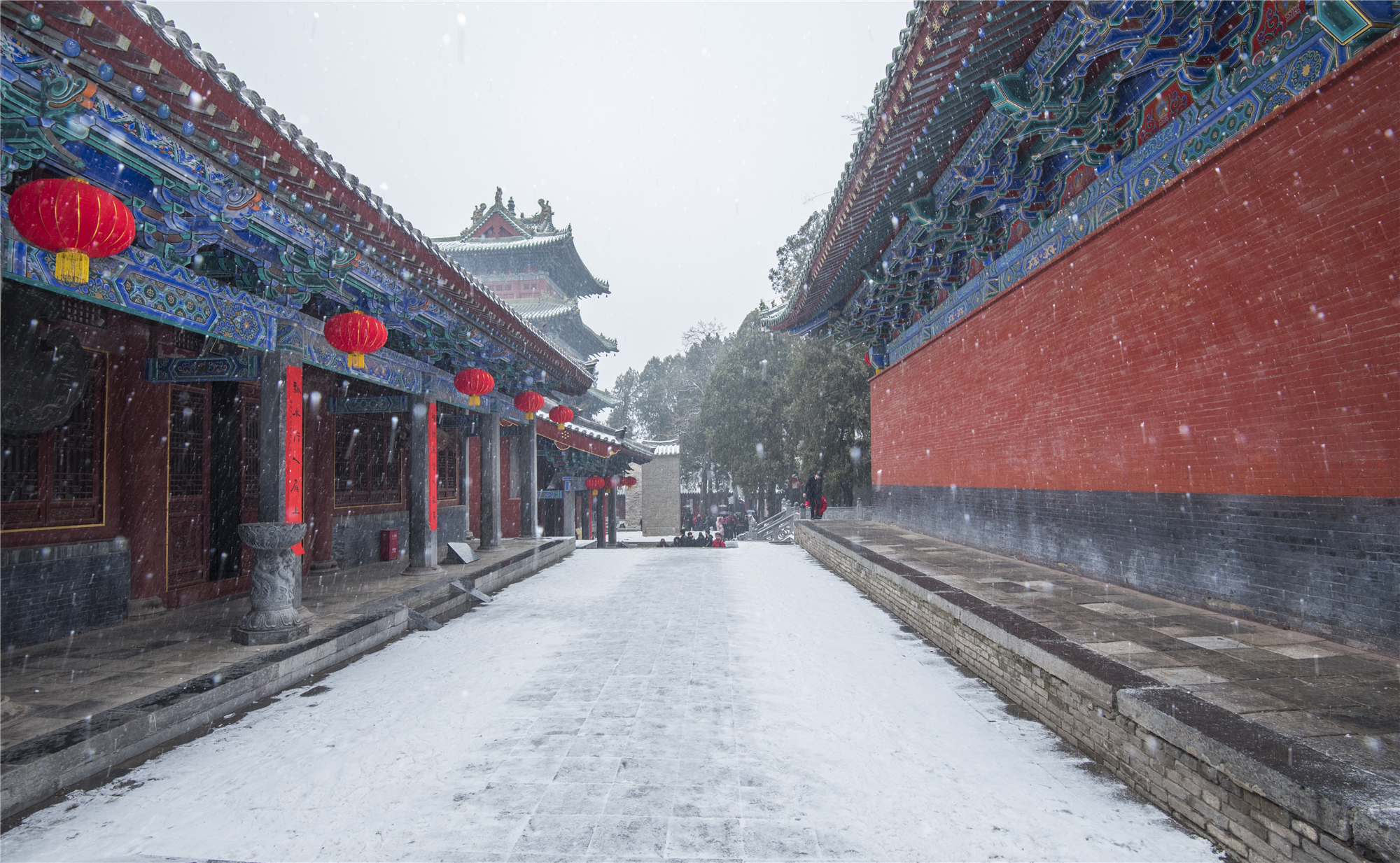 世界文化遗产:河南嵩山少林寺的雪