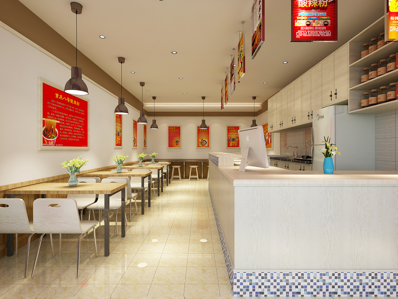 快餐店效果图设计|空间|室内设计|麦当当空间设计 - 原创作品 - 站酷 (ZCOOL)