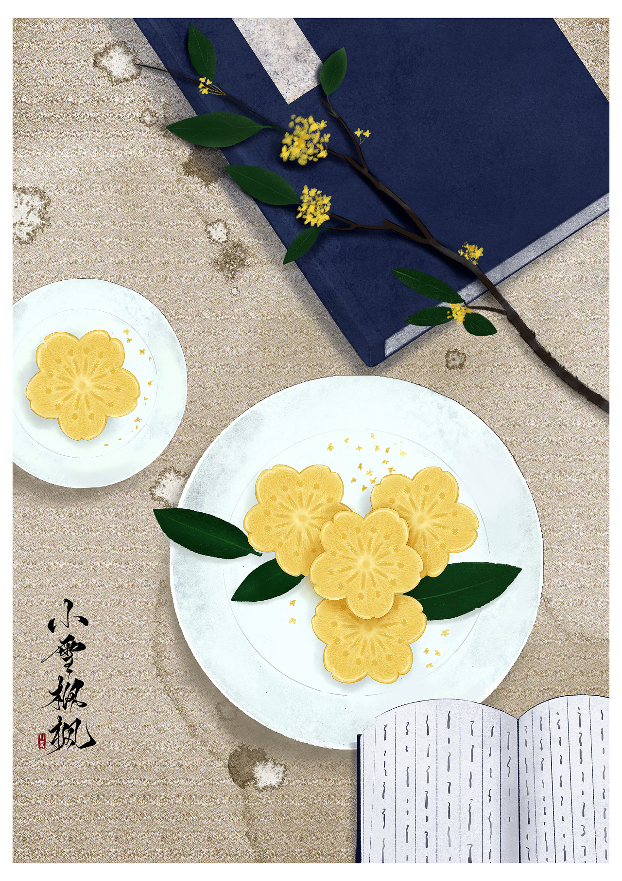 桂花糕|插画|创作习作|小雪枫枫 - 原创作品 - 站酷 (zcool)