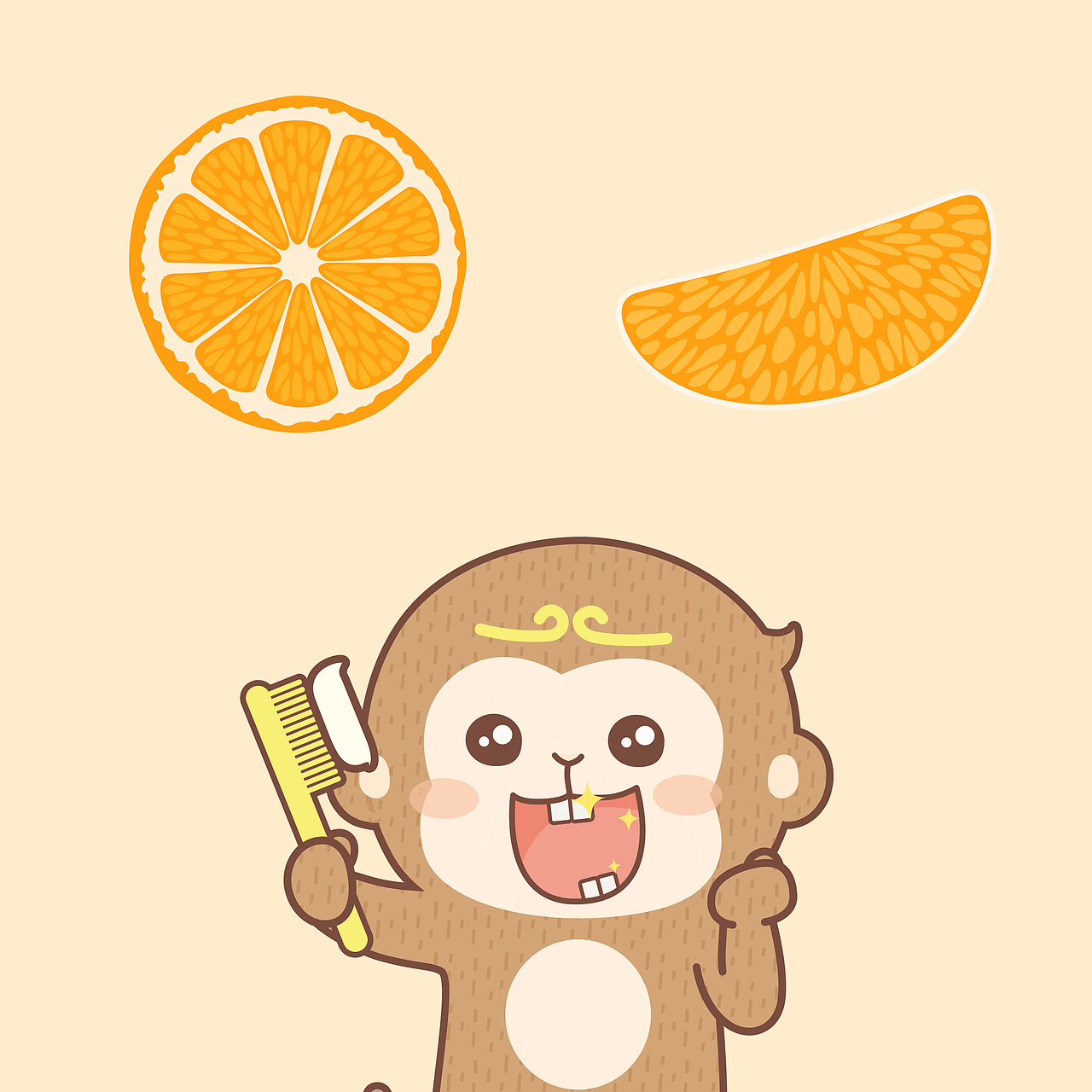 儿童牙膏外包装用小猴