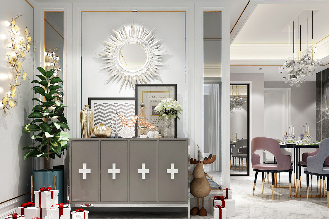 原创作品 120㎡轻奢美式混搭风装修设计（图ZMTcyNDA0MDg4） - 家装设计 - 站酷设计师合肥迷屋设计原创素材 - 站酷ZCOOL