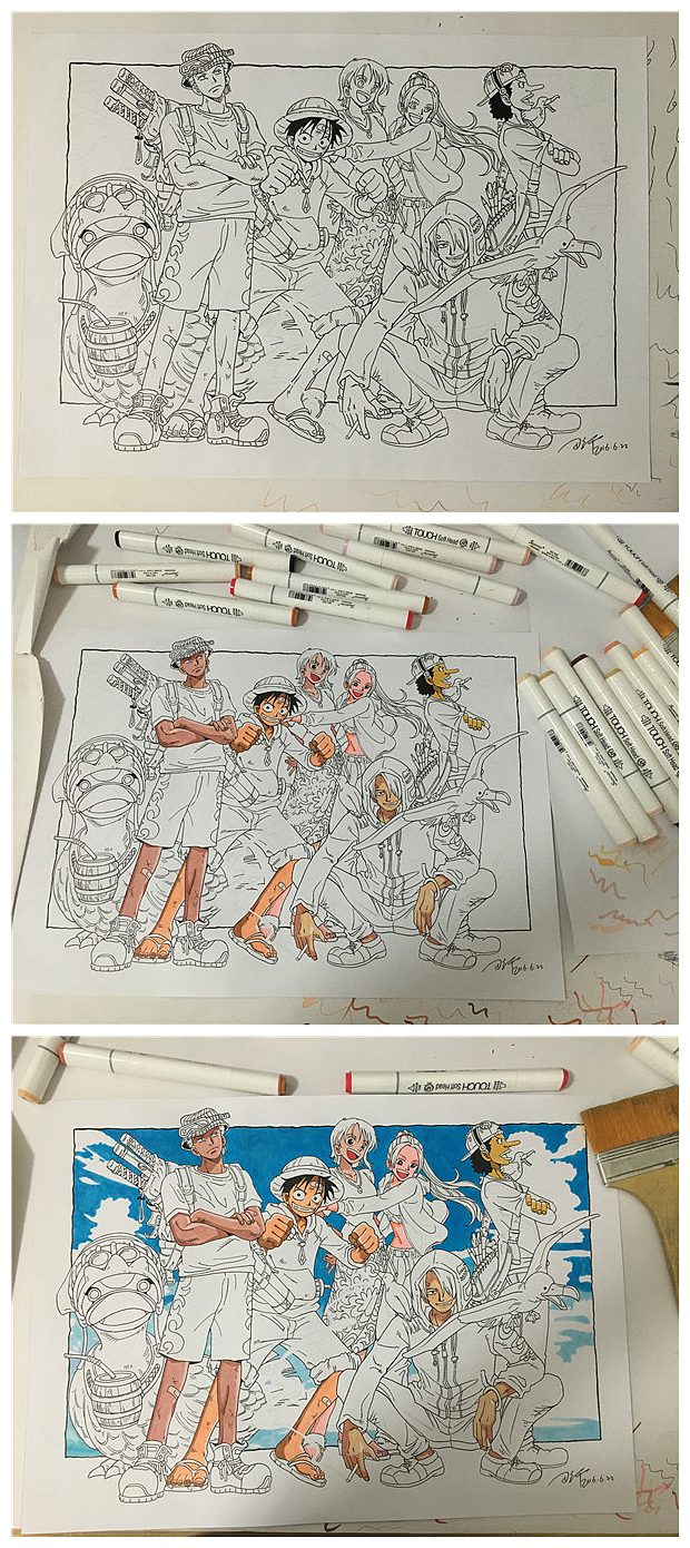 马克笔手绘海贼王