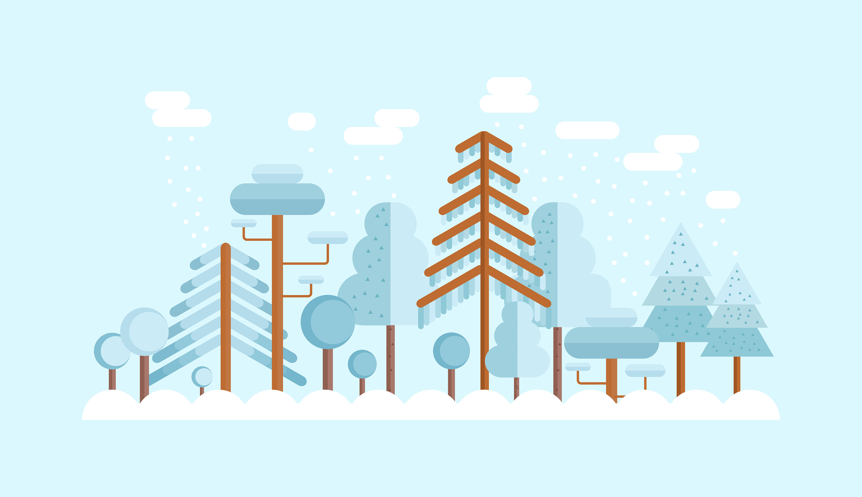 ai插画——冬季森林