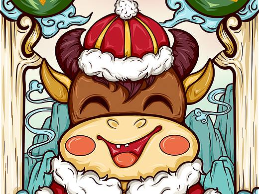 国潮四季牛（个人主页-ZNTA3MjQzMTI=） - 商业插画 - 站酷设计师夕慕eee原创素材 - 站酷ZCOOL