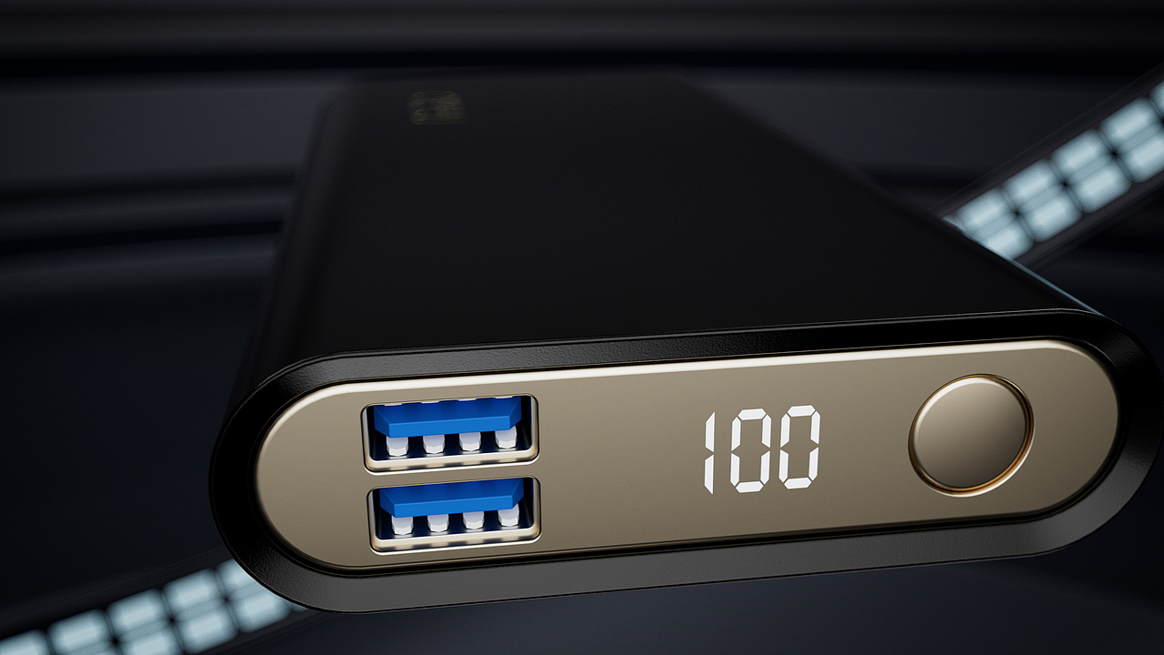 黑色充电宝电商产品动画---2021.12月