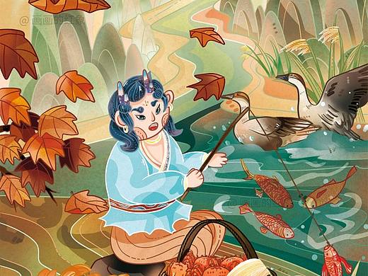 寒露—二十四节气（个人主页-ZNjY2ODYyMDQ=） - 商业插画 - 站酷设计师画画的红象原创素材 - 站酷ZCOOL