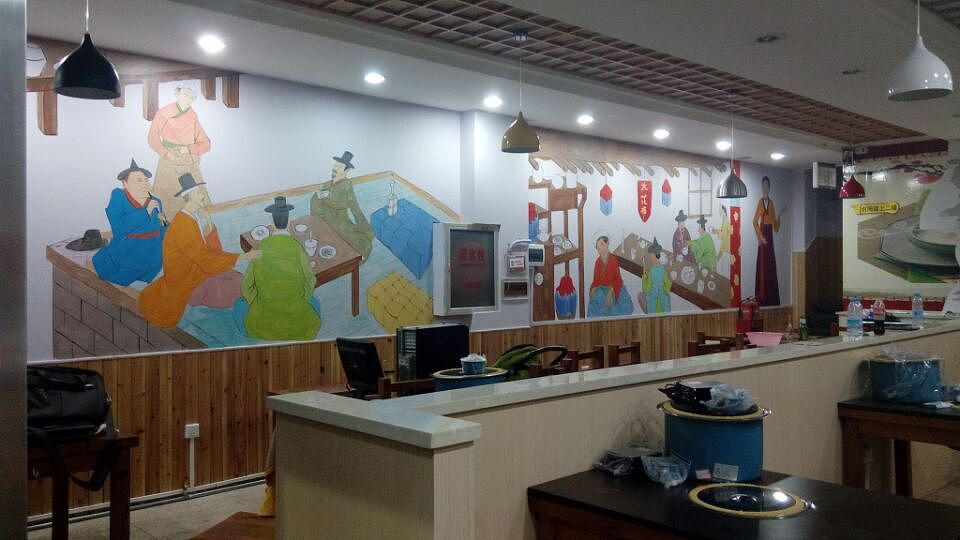 太原大花布烤肉餐厅墙绘