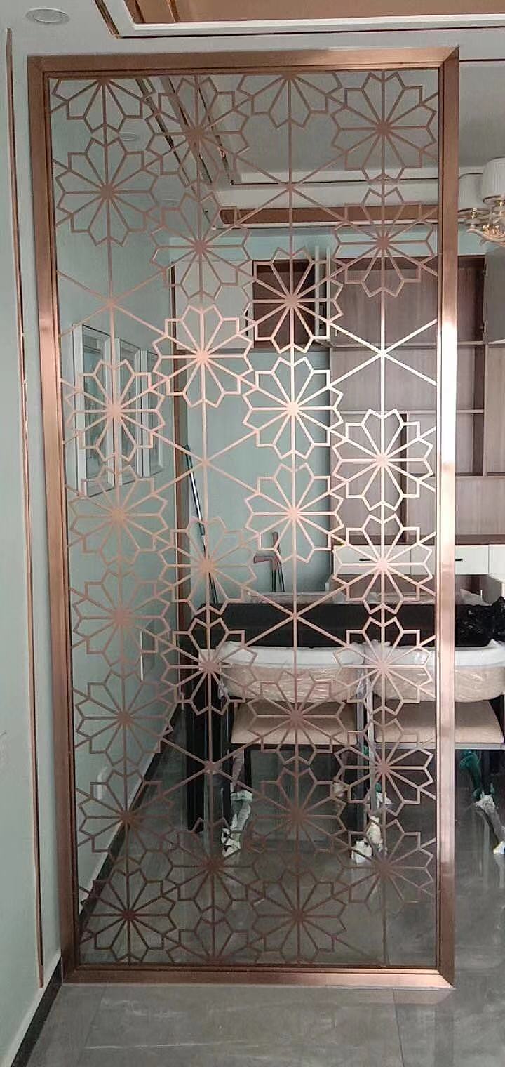 室内小清新不锈钢客厅屏风的制作工艺流程